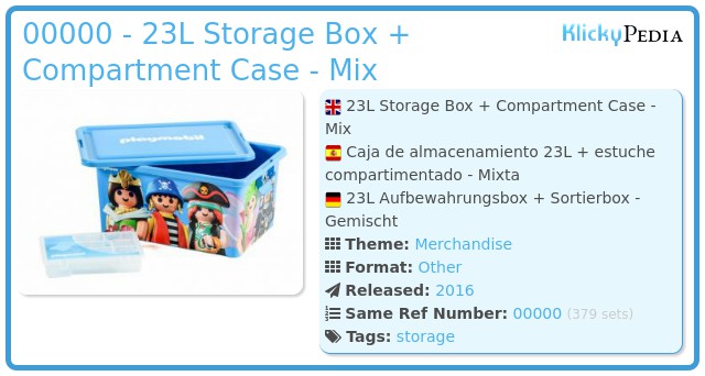 Playmobil 00000 - 23L Storage Box + Compartment Case - Mix