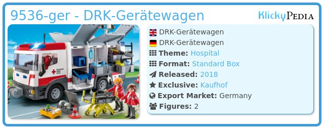 Playmobil 9536-ger - DRK-Gerätewagen