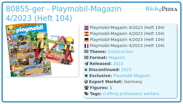 Playmobil 80855-ger - Playmobil-Magazin 4/2023 (Heft 104)