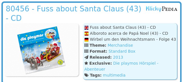 Playmobil 80456 - Fuss about Santa Claus (43) - CD