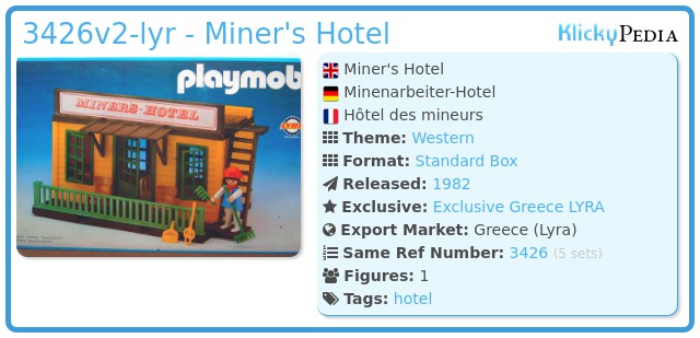 Playmobil 3426v2-lyr - Miner's Hotel