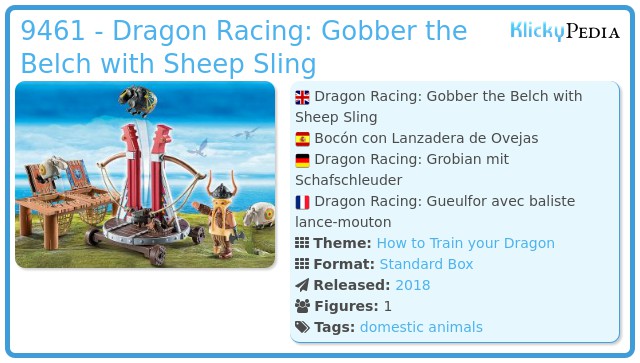 Playmobil 9461 - Dragon Racing: Gobber the Belch with Sheep Sling