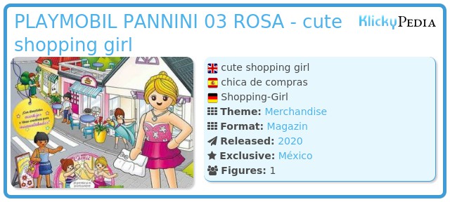 Playmobil PLAYMOBIL PANNINI 03 ROSA - cute shopping girl