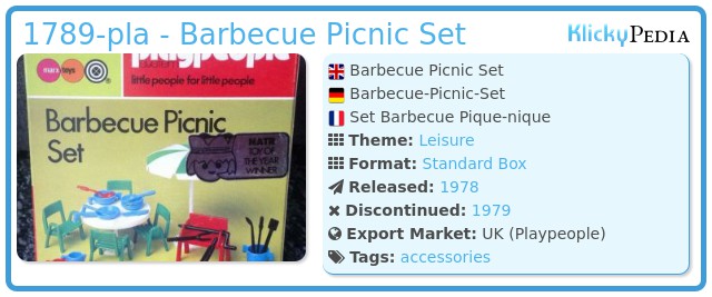 Playmobil 1789-pla - Barbecue Picnic Set