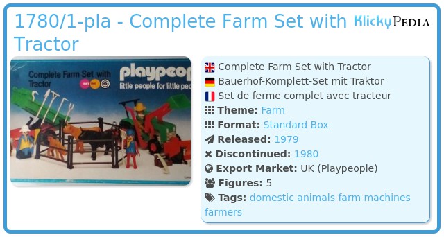 Playmobil 1780/1-pla - Complete Farm Set with Tractor