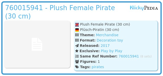 Playmobil 760015941 - Plush Female Pirate (30 cm)