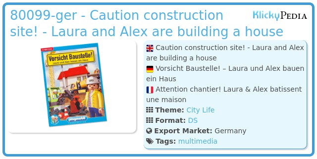 Playmobil 80099-ger - Caution construction site! - Laura and Alex are building a house
