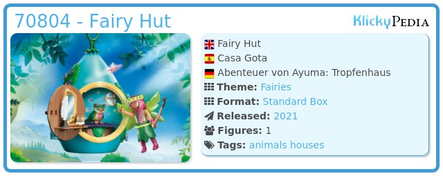 Playmobil Set: 70804 - Fairy Hut - Klickypedia
