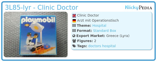 Playmobil 3L85-lyr - Clinic Doctor
