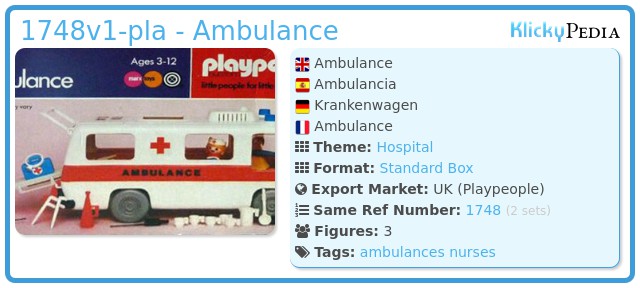 Playmobil 1748v1-pla - Ambulance