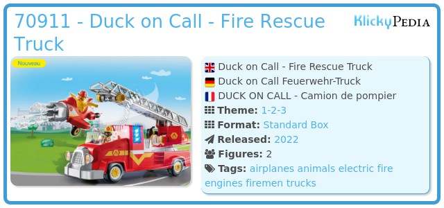 Playmobil 70911 - Duck on Call - Fire Rescue Truck