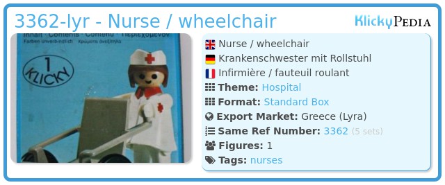 Playmobil 3362-lyr - Nurse / wheelchair