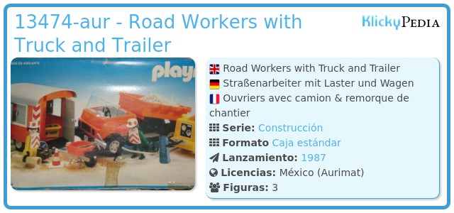 Playmobil 13474-aur - Road Workers with Truck and Trailer