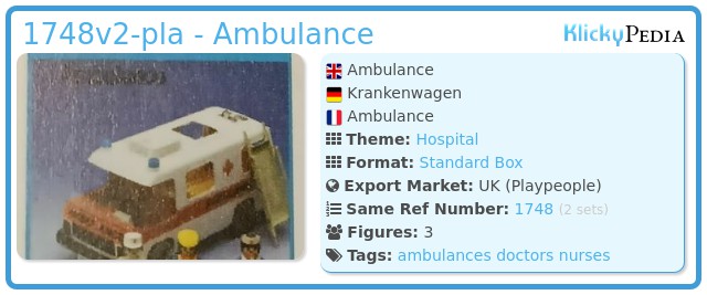 Playmobil 1748v2-pla - Ambulance
