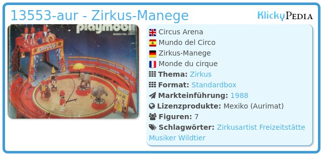 Playmobil 13553-aur - Zirkus-Manege