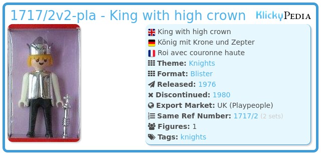 Playmobil 1717/2v2-pla - King with high crown