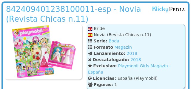 Playmobil 842409401238100011-esp - Novia (Revista Chicas n.11)