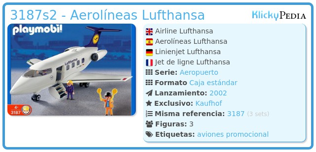 Playmobil 3187s2 - Aerolíneas Lufthansa