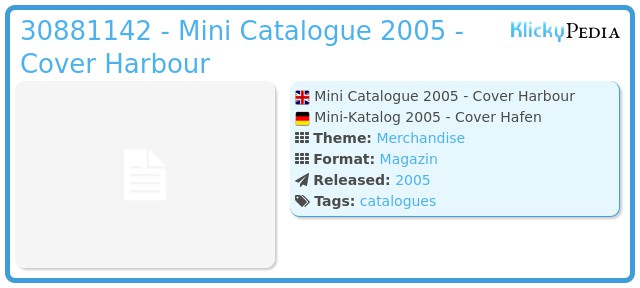Playmobil 30881142 - Mini Catalogue 2005 - Cover Harbour
