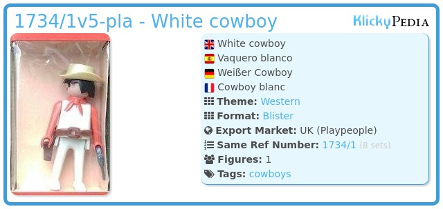 Playmobil 1734/1v4-pla - White cowboy