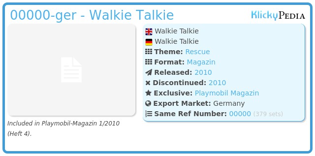 Playmobil 00000-ger - Walkie Talkie