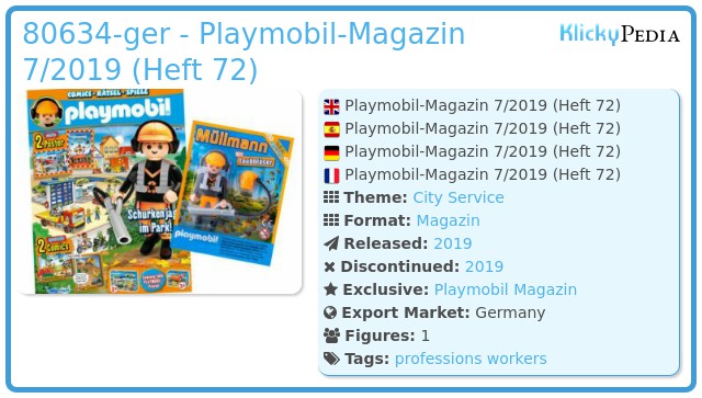 Playmobil 80634-ger - Playmobil-Magazin 7/2019 (Heft 72)