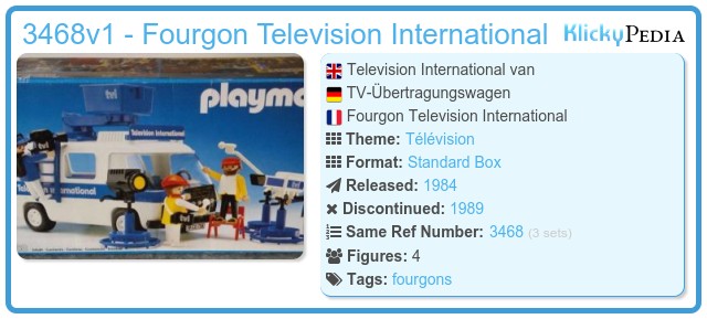 Playmobil 3468 Camion Télévision Geobra - Vintage Allemagne - Voir Photos