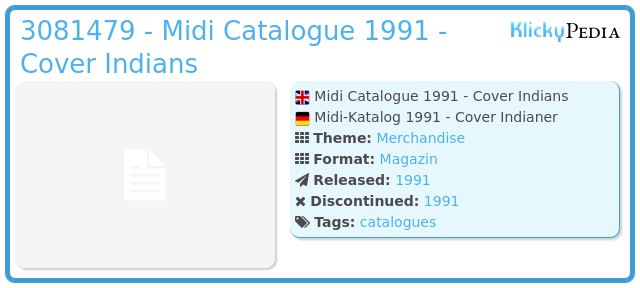 Playmobil 3081479 - Midi Catalogue 1991 - Cover Indians