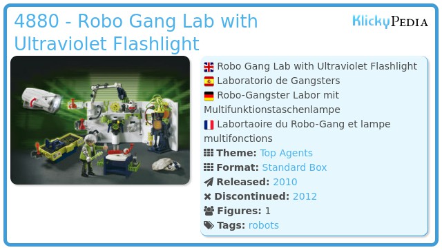 Playmobil 4880 - Robo Gang Lab with Ultraviolet Flashlight