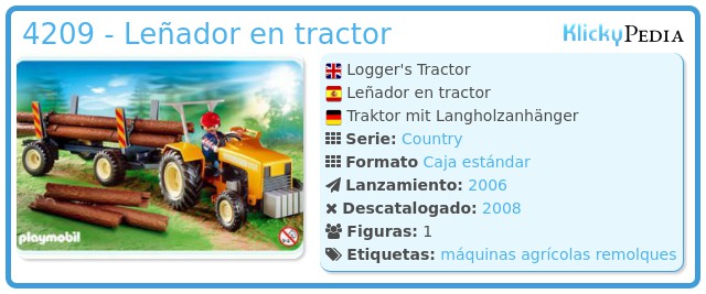 Playmobil 4209 - Leñador en tractor