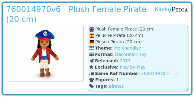 Playmobil 760014970v6 - Plush Female Pirate (20 cm)