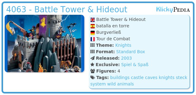 Playmobil 4063 - Battle Tower & Hideout