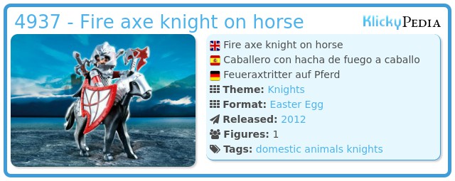 Playmobil 4937 - Fire axe knight on horse