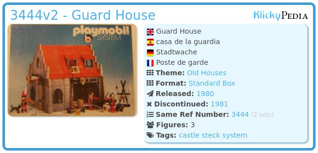 Playmobil 3444v2 - Guard Room