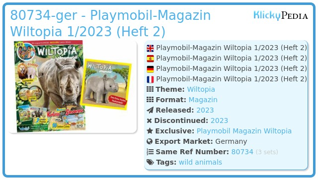 Playmobil 80734v1-ger - Playmobil-Magazin Wiltopia 1/2023 (Heft 2)
