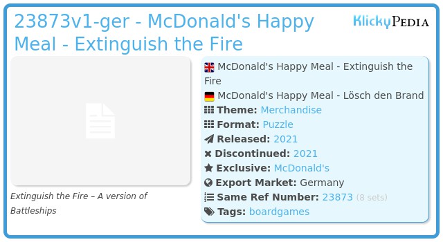 Playmobil 23873v1-ger - McDonald's Happy Meal - Extinguish the Fire