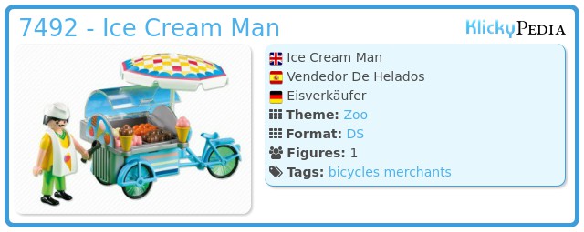 PLAYMOBIL Ice Cream Man 7492 Bicycle Cart for sale online 