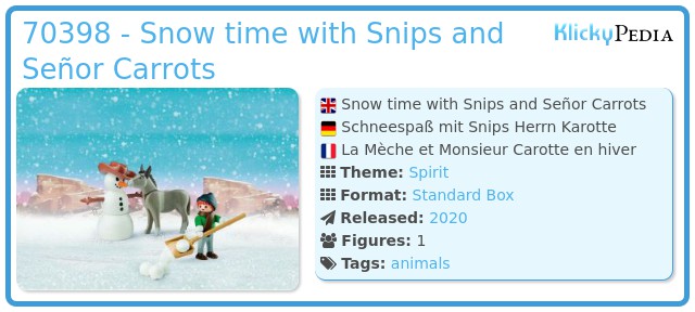 Playmobil Snow time with Snips and Señor Carrots 