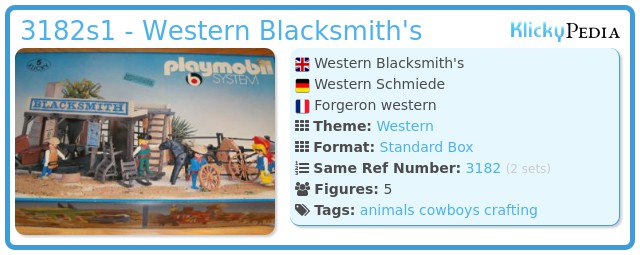 Playmobil 3182s1 - Western Blacksmith's
