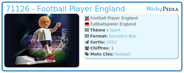 Playmobil 71126 - Football Player England