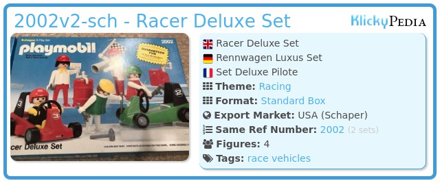 Playmobil 2002v2-sch - Racer Deluxe Set