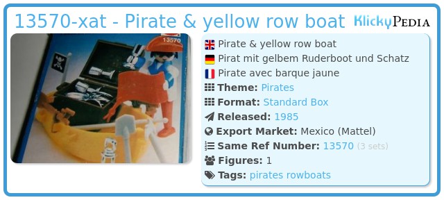 Playmobil 13570-xat - Pirate & yellow row boat
