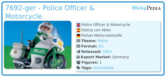 Playmobil 7692-ger - Police Officer & Motorcycle