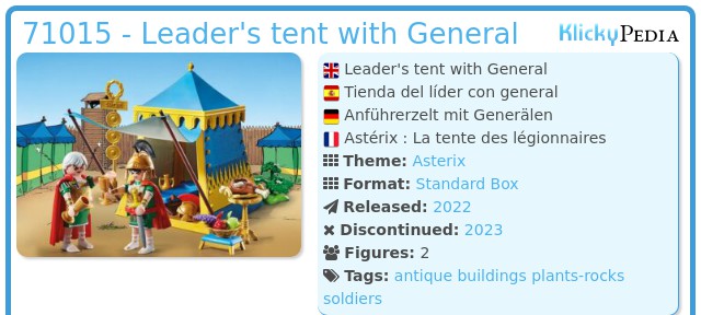 Playmobil 71015 - Leader's tent with General
