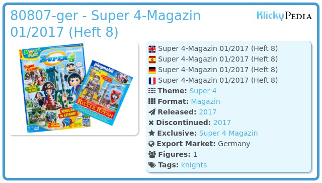 Playmobil 80807-ger - Super 4-Magazin 01/2017 (Heft 8)