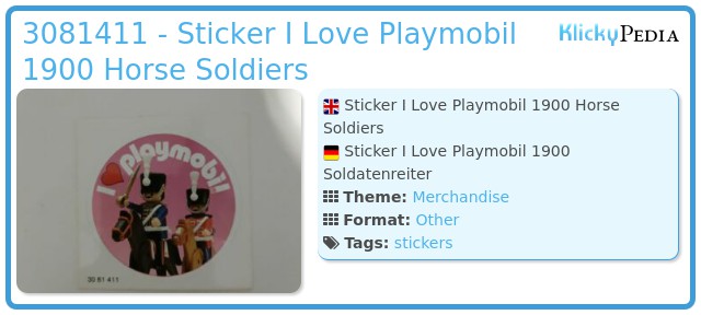 Playmobil 3081411 - Sticker I Love Playmobil 1900 Horse Soldiers