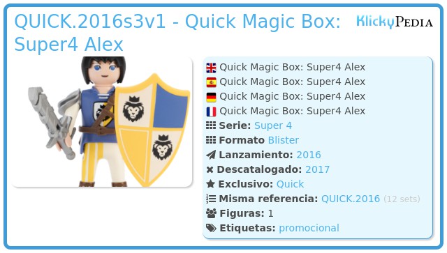 Playmobil QUICK.2016s3v1 - Quick Magic Box: Super4 Alex