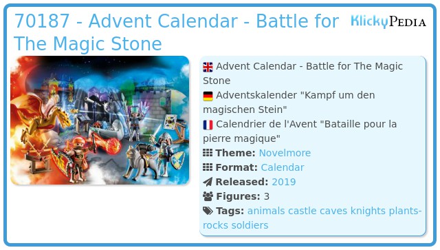 Playmobil 70187 - Advent Calendar - Fight for the magic Stone