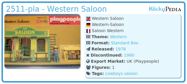 Playmobil 2511-pla - Western Saloon