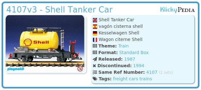 Playmobil 4107v3 - Shell Tanker Car